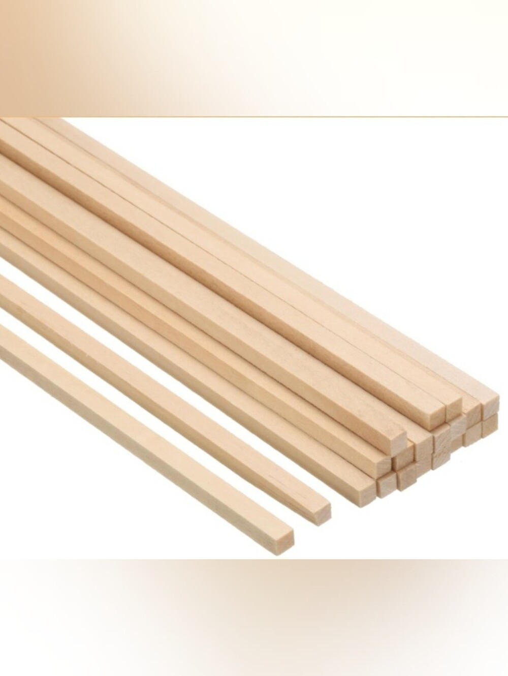 3/16" Natural Wood Square Dowels - 20 Pack for Home Office Projects